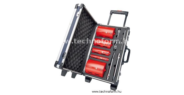 carat hteset0000 dobozfúrószett téglához és mészkőhöz 32, 52, 82, 112,132x300mm fúrószárakkal