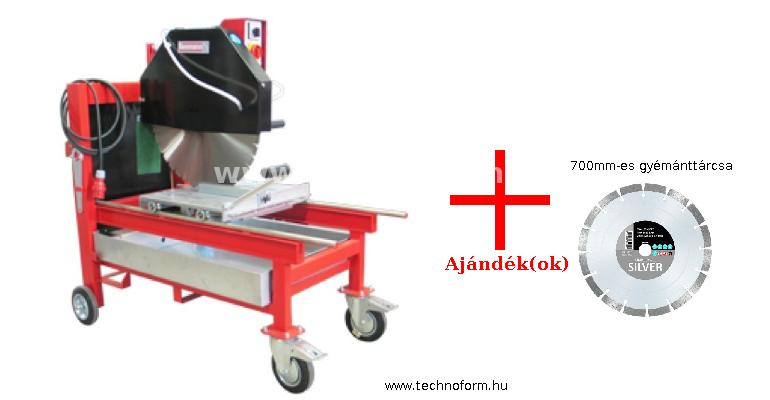 flexmann uni-700a vizes téglavágó 700-as gyémánttárcsával + 700mm-es gyémánttárcsa