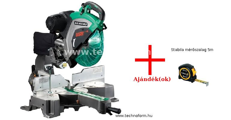 hikoki c12rsh2 tolattyús gérvágó fűrész + stabila mérőszalag 5m