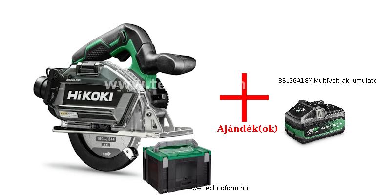 hikoki cd3605dbw2z akkus fémvágó körfűrész 36v multivolt akku és töltő nélkül + bsl36a18x multivolt akkumulátor