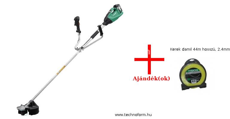 hikoki cg36da akkus fűkasza szarv-markolattal 36v akku és töltő nélkül + kerek damil 44m hosszú, 2.4mm átm.