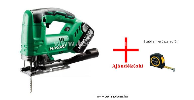 hikoki cj18da-5ah akkus szúrófűrész kofferben 2x5,0ah akkuval + stabila mérőszalag 5m