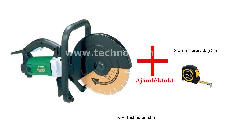 hikoki cm12y nagyteljesítményű daraboló 305mm tárcsaátmérővel + stabila mérőszalag 5m