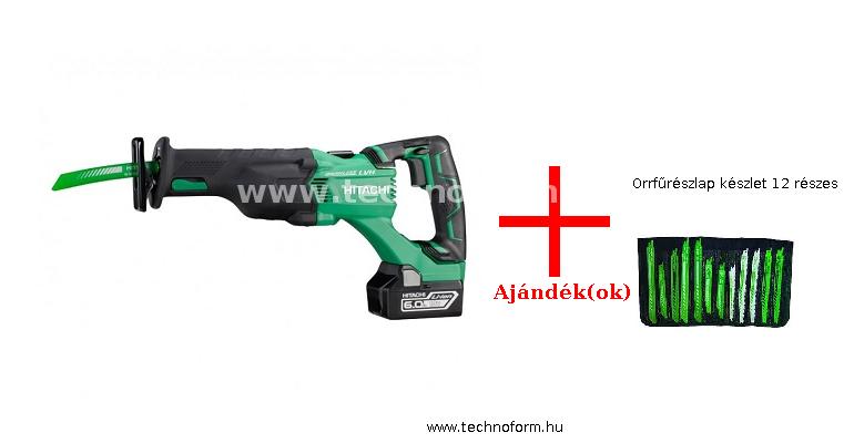 hikoki cr18dblw4z akkus orrfűrész akku és töltő nélkül papírdobozban + orrfűrészlap készlet 12 részes