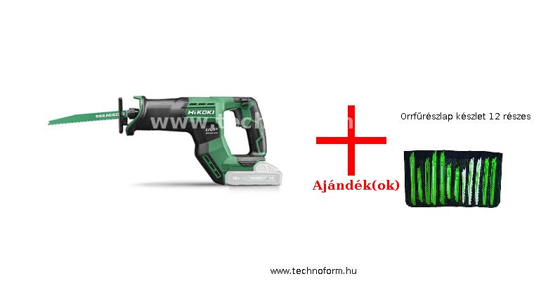 hikoki cr18dmaw4z akkus orrfűrész 18v akku és töltő nélkül papírdobozban + orrfűrészlap készlet 12 részes
