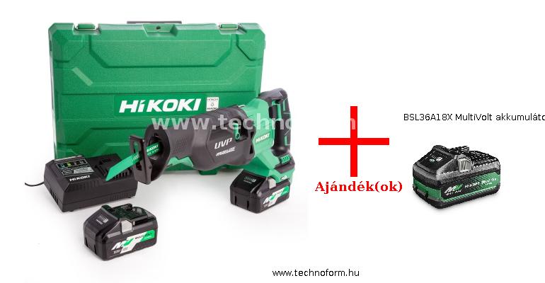 hikoki cr36daw4z akkus orrfűrész 36v multivolt akku és töltő nélkül + bsl36a18x multivolt akkumulátor
