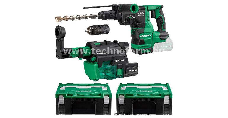 hikoki dh1826dcw3z akkus fúró-vésőkalapács+elszívó 2,6j 18v akku és töltő nélkül hitbox-ban