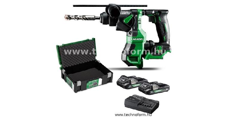 hikoki dh18dpa-2ah akkus fúró-vésőkalapács 2,6j 18v 2x2ah akku+töltő