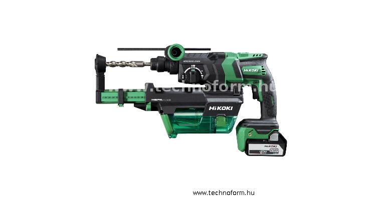 hikoki dh18dpc-5ah-vacuum akkus fúró-vésőkalapács 3,2j porszívóval 18v 2x5ah akkuval hitbox-ban