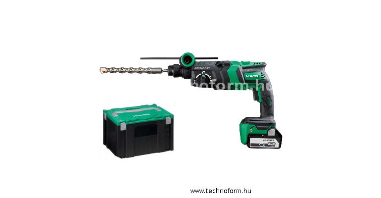 hikoki dh18dpcwpz akkus fúró-vésőkalapács 3,2j 18v 2x5ah akkuval hitbox-ban