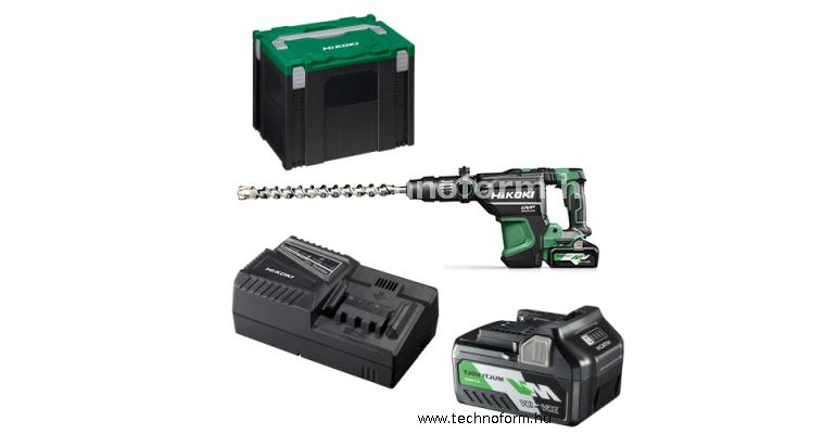 hikoki dh3640dawaz akkus sds-max fúró-vésőkalapács 9j 36v 2x4,0ah-s akksival hitboxban