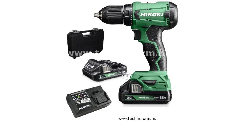 hikoki ds18dawcz akkus fúró -csavarozó 18v 50nm 2x2,0ah akkuval