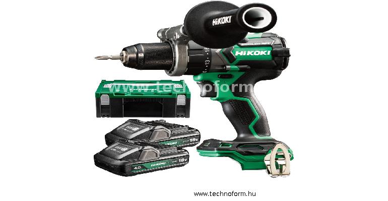 hikoki dv18dc-whz akkus ütvefúró - csavarozó 140nm 18v 2x4ah akkuval hitbox-ban