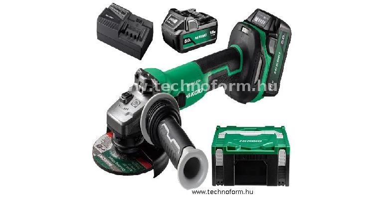 hikoki g1813dvewqz akkus sarokcsiszoló 125mm 18v 2x5ah akkuval hitbox-ban