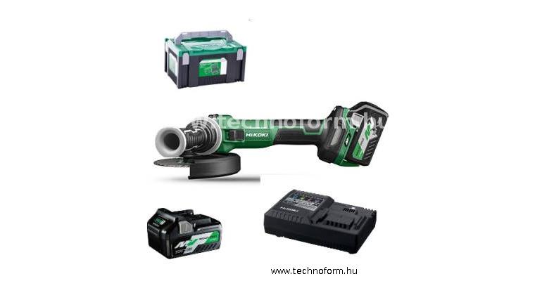 hikoki g3615dve-wqz akkus sarokcsiszoló 150mm 36v 2x2.5ah li-ion akkuval hitbox kofferben