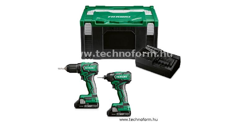 hikoki kc18dd-ds-3ah akkus gépcsomag ds18dd+wh18dd 18v li-ion 2x18v 3ah akkuval hitbox kofferben