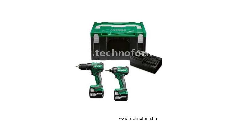 hikoki kc18ddwbz akkus gépcsomag dv18dd+wh18dd 18v li-ion 2x18v 5ah akkuval hitbox kofferben