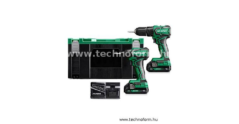 hikoki kc18ddwgz akkus gépcsomag dv18dd+wh18dd 18v li-ion 2x18v 2ah akkuval hitbox kofferben