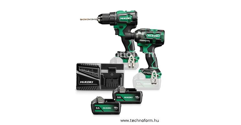 hikoki kc18de-wkz akkus gépcsomag 18v 2x5ah akkuval hibox kofferben - kc18dewkz