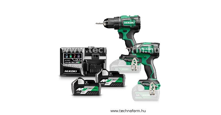 hikoki kc18dewaz akkus gépcsomag 18v li-ion 2x36v 2,5ah akkuval hibox kofferben
