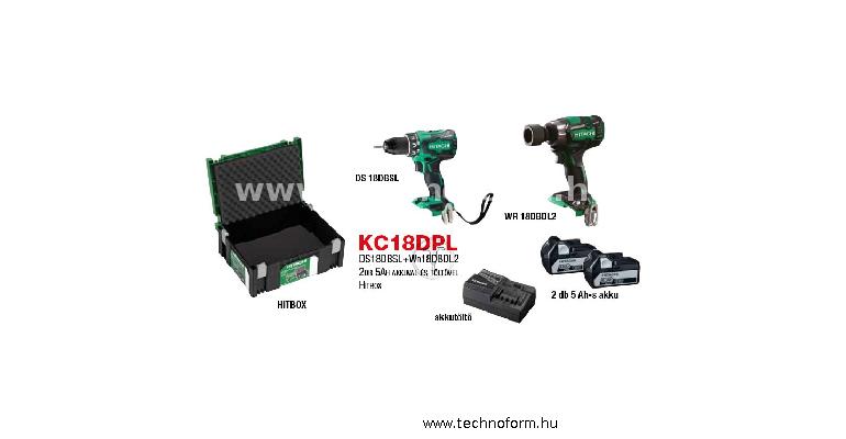 hikoki kc18dpl akkus csomag ds18dbsl+wr18dbdl 18v 2x5ah li-ion akkuval