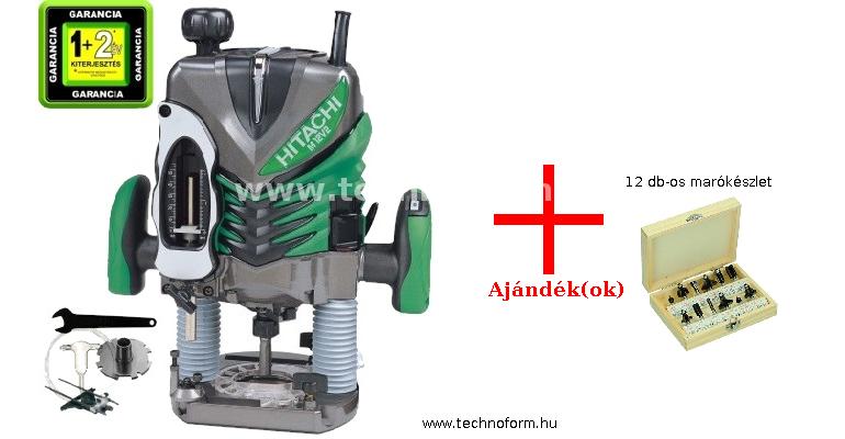 hikoki m12v2wsz felsőmaró 12mm befogás 1850w + 12 db-os marókészlet