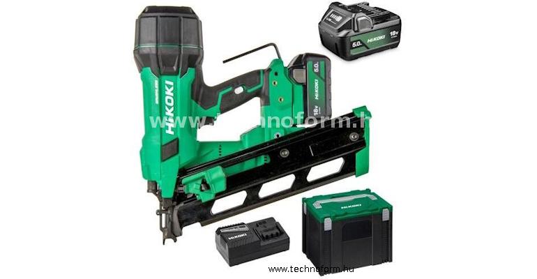 hikoki nr1890drawqz akkus szegbelövő légrugós 18v 2x5,0ah-s akksi és töltő  hitbox kofferben