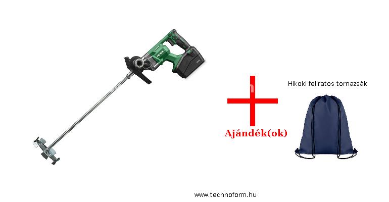 hikoki um36da akkus keverőgép 36v multivolt 1x2,5ah akkuval és töltővel + hikoki feliratos tornazsák