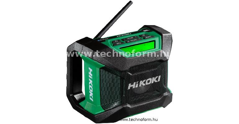 hikoki ur18daw4z akkus rádió 18v am, fm, bluetooth, + hálózati adapter, akku és töltő nélkül