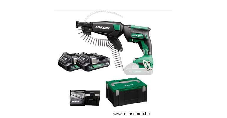 hikoki w18dawbz akkus gipszkarton csavarbehajtó+adaper 18v 2 x 2ah akku  hitbox kofferben