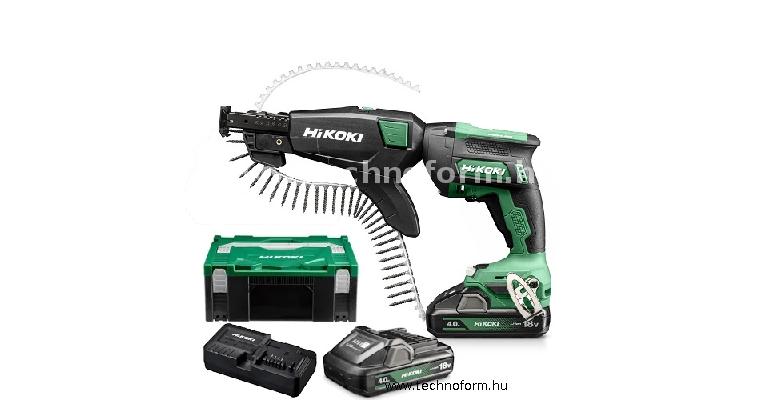 hikoki w18dawcz akkus gipszkarton csavarbehajtó+adaper 18v 2 x 4ah akku  hitbox kofferben
