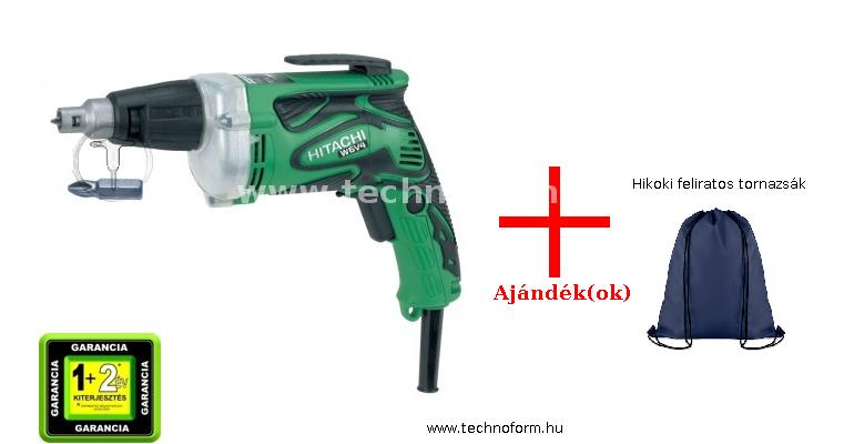 hikoki w6v4 csavarozó 620w  0 - 4500/perc + hikoki feliratos tornazsák