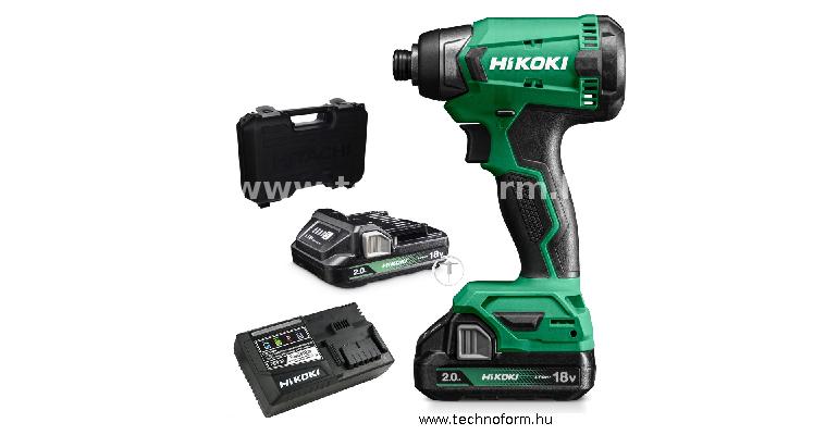 hikoki wh18dawcz akkus ütvecsavarozó 1/4" 140nm 18v 2x2,0ah akkuval kofferben