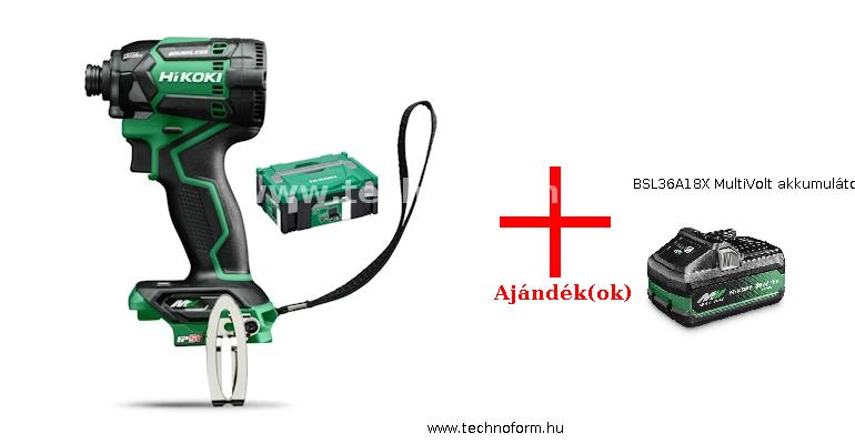 hikoki wh36dcw2z akkus ütvecsavarozó 1/4" 215nm 36v akku és töltő nélkül hitbox-ban + bsl36a18x multivolt akkumulátor