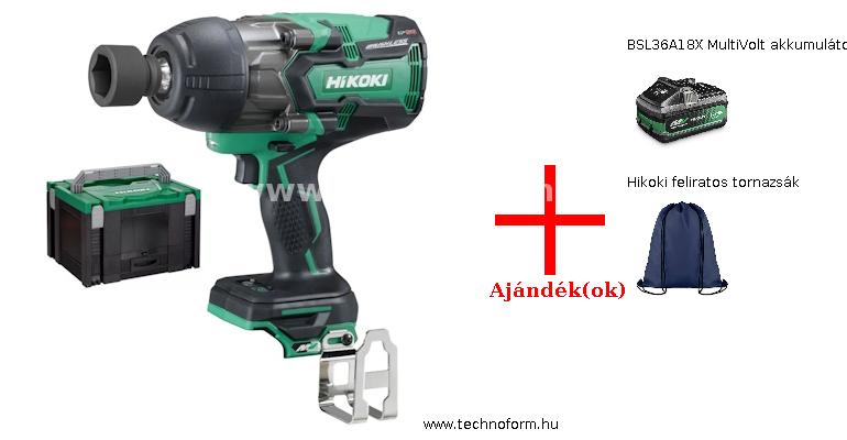 hikoki wr36dbw2z akkus ütvecsavarozó 1/2" 1650nm 36v akku és töltő nélküll hitbox-ban + ajándékok
