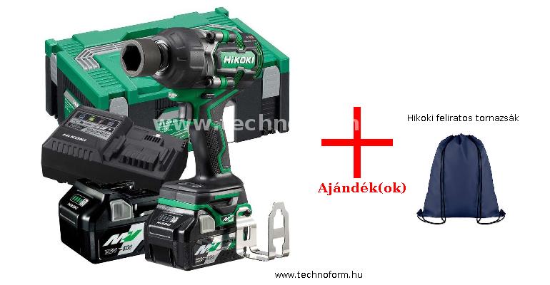hikoki wr36dewrz akkus ütvecsavarozó 1/2" 770nm 36v 2x2,5ah akkuval + hikoki feliratos tornazsák