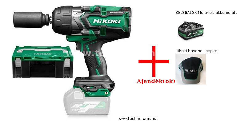 hikoki wr36dgw2z akkus ütvecsavarozó 1/2" 2000nm 36v akku és töltő nélkül hitboxban + ajándékok