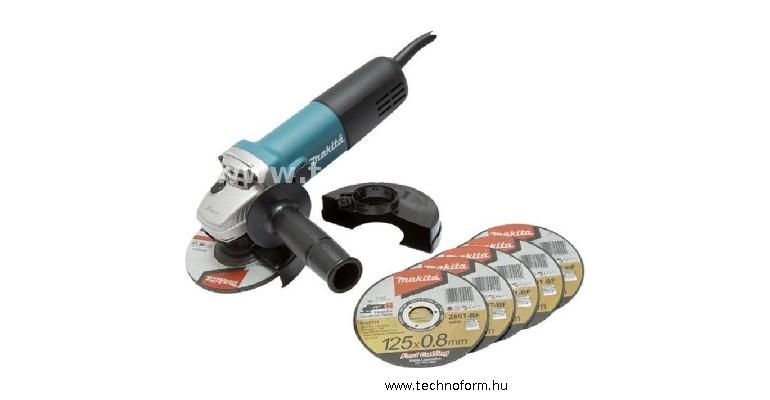 makita 9558hnrx1 sarokcsiszoló 840w 125mm + 5db vágótárcsa