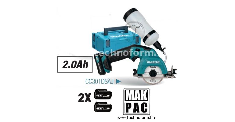 makita cc301dsaj akkumulátoros gyémánt/üvegvágó 12v 2x2ah akkuval