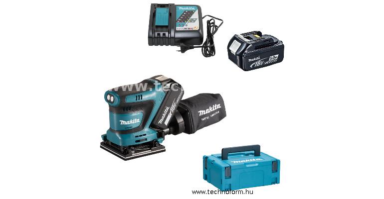 makita dbo480rtj akkus excentercsiszoló 18v 2x5.0ah li-ion akkuval makpac kofferben