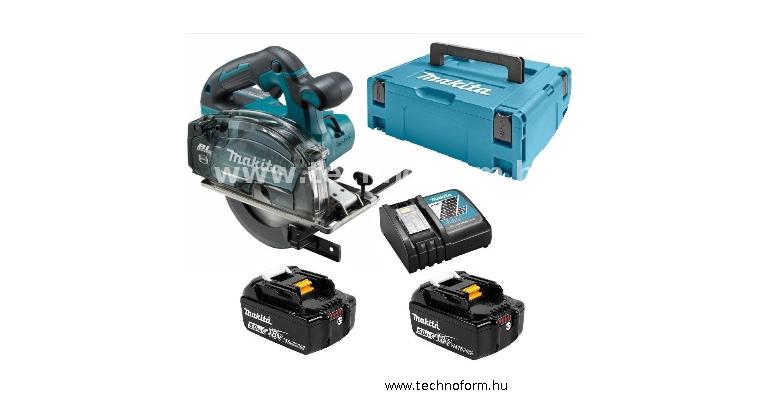 makita dcs553rtj akkus fémvágó körfűrész 18v 2x5.0ah li-ion akkuval makpac kofferben