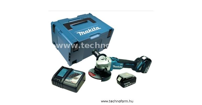 makita dga506rtj akkus sarokcsiszoló 125mm 18v 2x5,0ah akkuval makpac kofferben