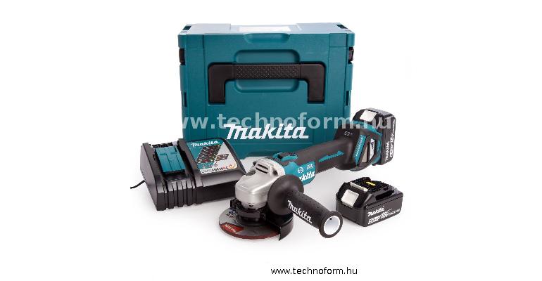 makita dga513rtj akkus sarokcsiszoló 125mm 18v 2x5,0ah akkuval makpac kofferben