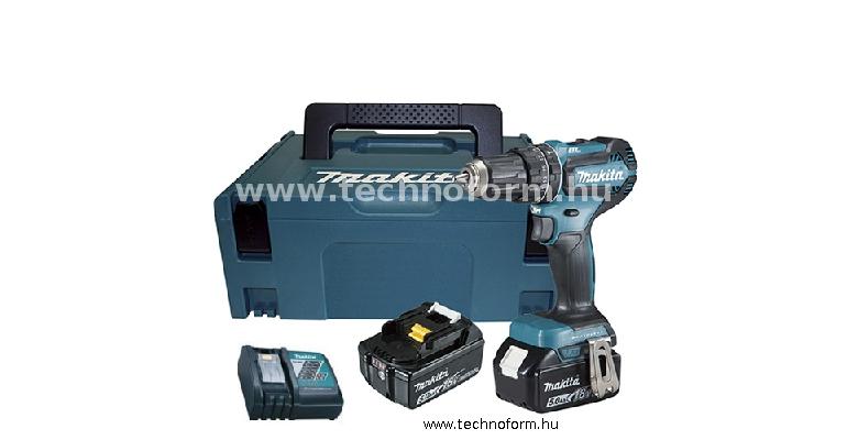 makita dhp485rtj akkus furó-ütvecsavarozó 50nm 18v 2x5,0ah akkuval makpack-ban