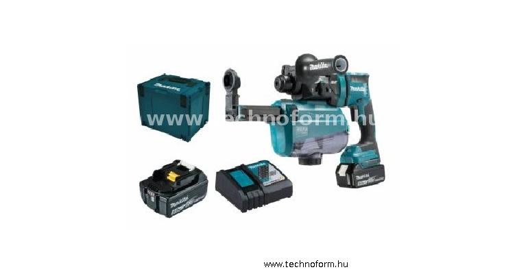 makita dhr182rtwj akkus sds+ fúrókalapács porszívóval 1,7j 18v 2x5,0 ah li-ion akkuval+kofferban