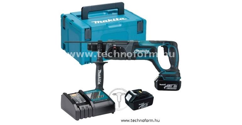 makita dhr241rtj akkus fúró-vésőkalapács 1,9j 18v 2x5.0ah li-ion akkuval makpac kofferben