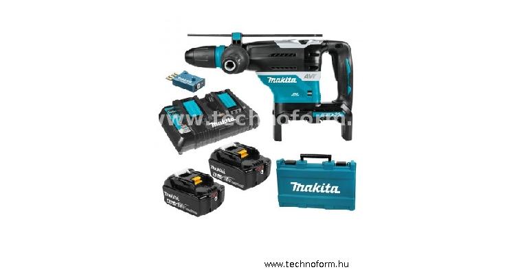 makita dhr400pt2u akkus sds-max fúró-vésőkalapács 8,0j 2x18v 5.0 akkuval és töltővel