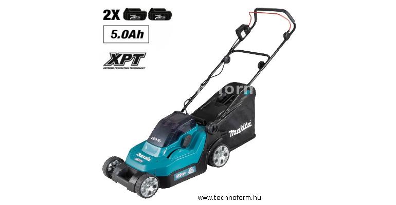 makita dlm432pt2 akkus fűnyíró 43cm 2x18v 5.0ah akkukkal + duplatöltő