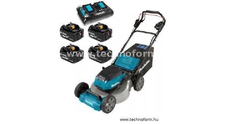 makita dlm462pg4 akkus önjáró fűnyíró aluházas 46cm vágásszélesség 4x18v 6.0ah akkuval