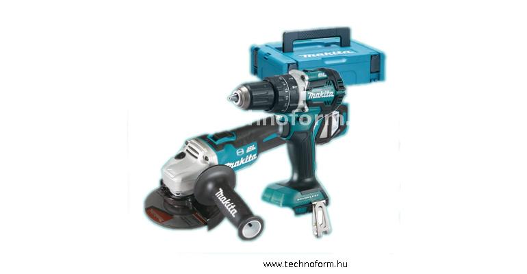 makita dlx2272tj akkus gépcsomag 18v 2x5,0ah li-ion akku (dhp484z+dga513z) makpack kofferben